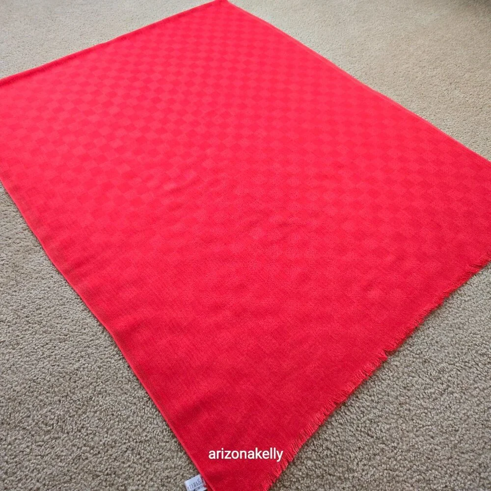 NWOT Coral Red Cashmere & Silk Scarf